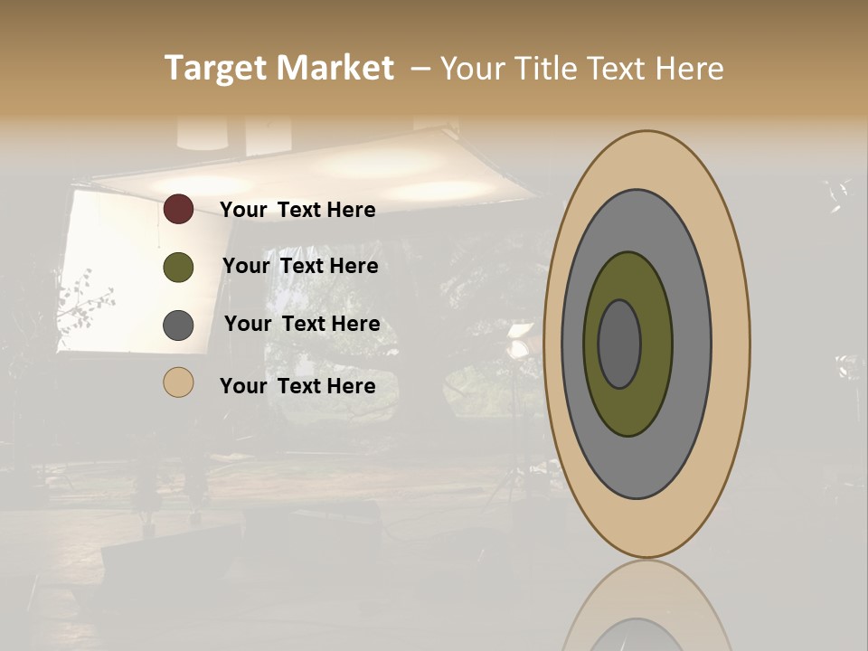 A Photo Studio With A Large Screen And Lighting Equipment PowerPoint Template