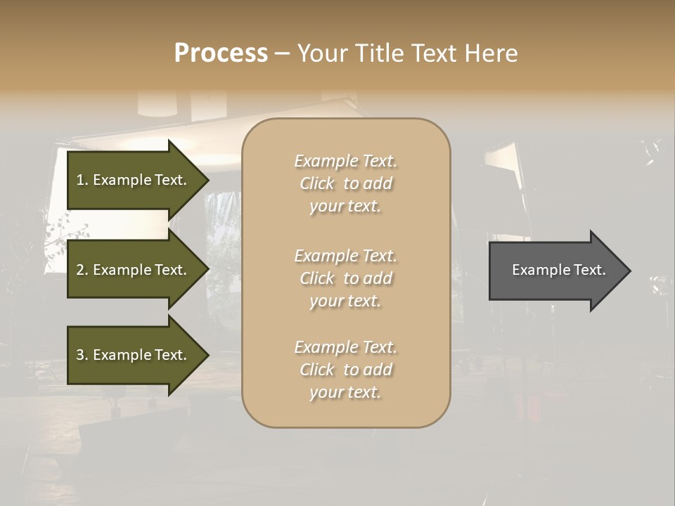 A Photo Studio With A Large Screen And Lighting Equipment PowerPoint Template