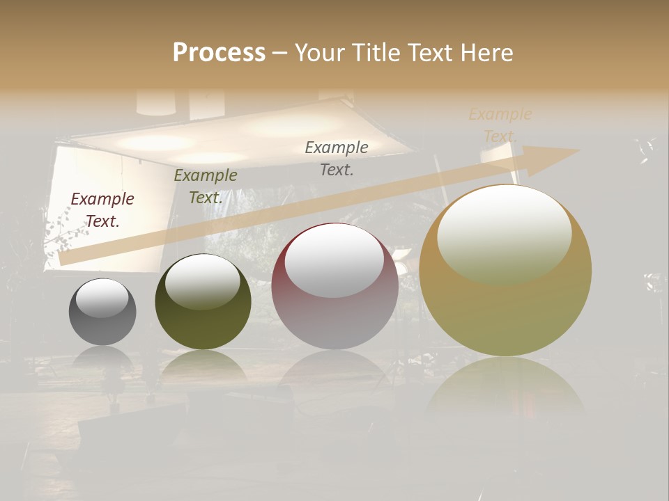 A Photo Studio With A Large Screen And Lighting Equipment PowerPoint Template