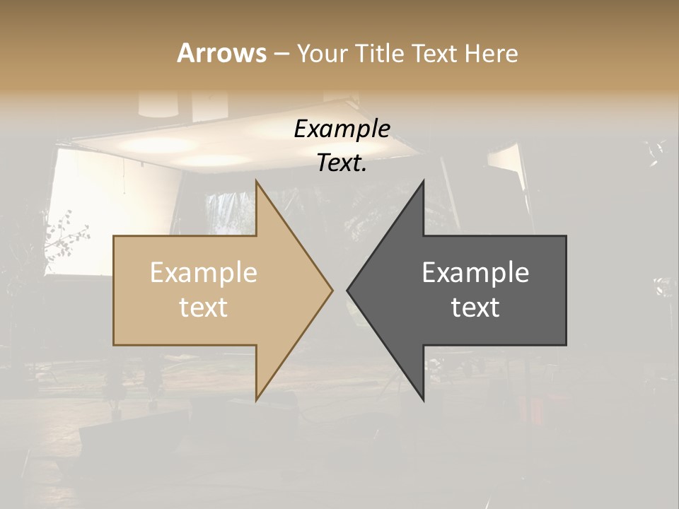 A Photo Studio With A Large Screen And Lighting Equipment PowerPoint Template