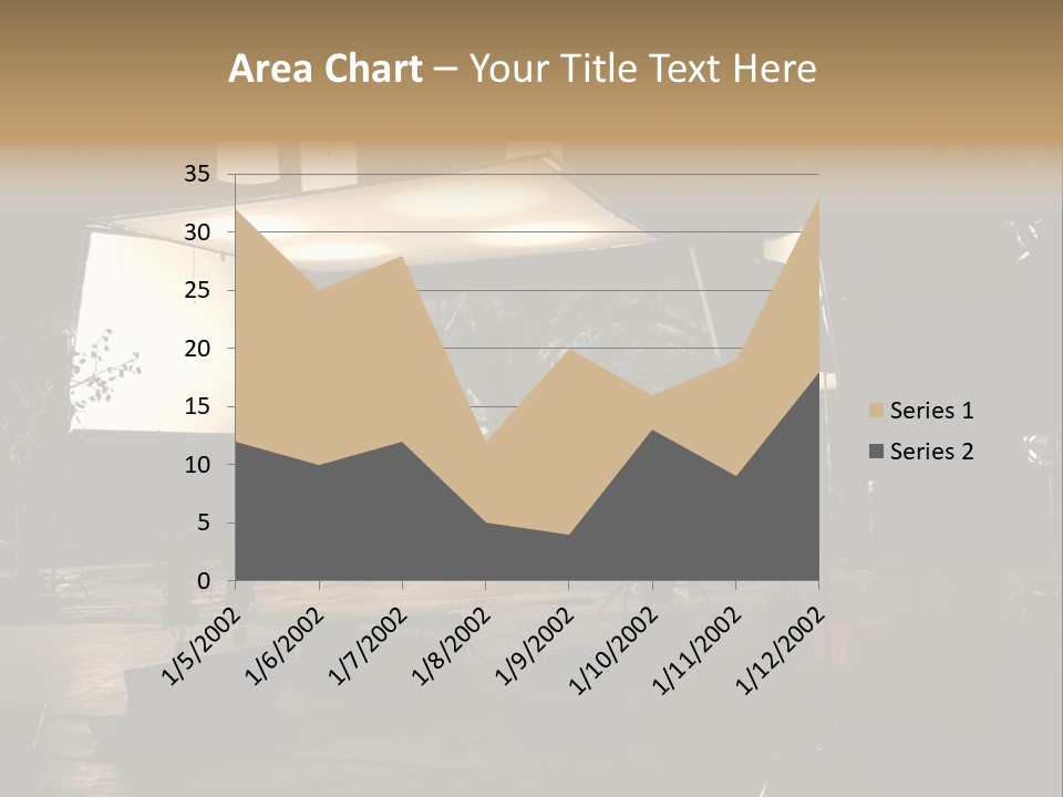 A Photo Studio With A Large Screen And Lighting Equipment PowerPoint Template