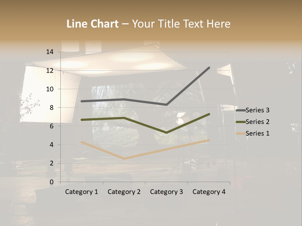 A Photo Studio With A Large Screen And Lighting Equipment PowerPoint Template