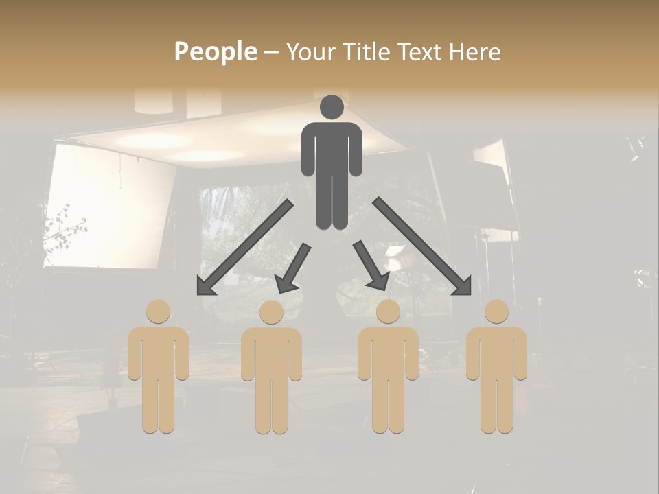 A Photo Studio With A Large Screen And Lighting Equipment PowerPoint Template