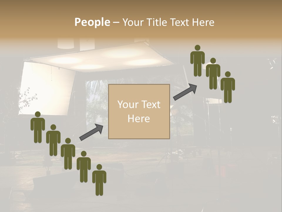 A Photo Studio With A Large Screen And Lighting Equipment PowerPoint Template