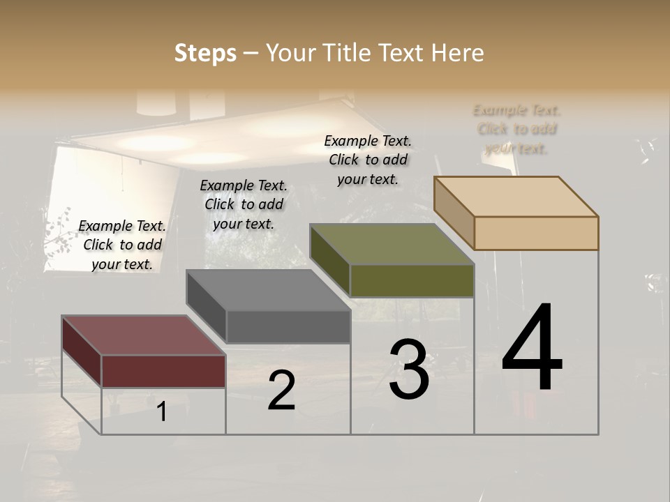 A Photo Studio With A Large Screen And Lighting Equipment PowerPoint Template