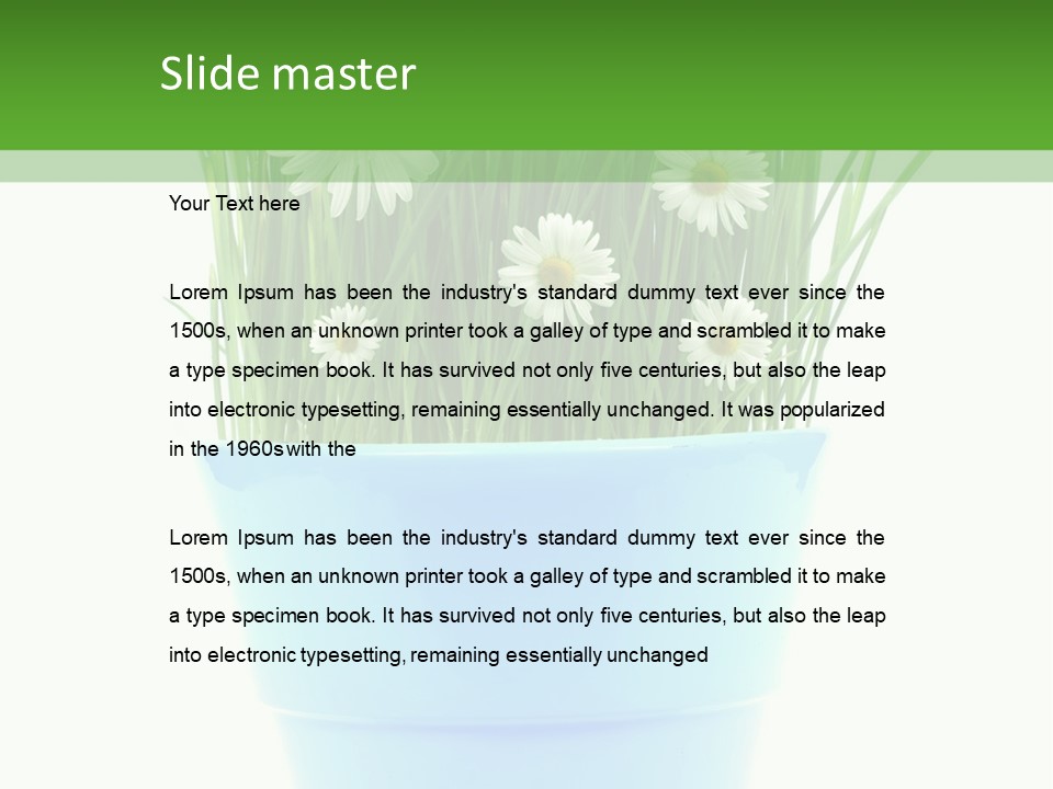 Garden Daisy Potted PowerPoint Template