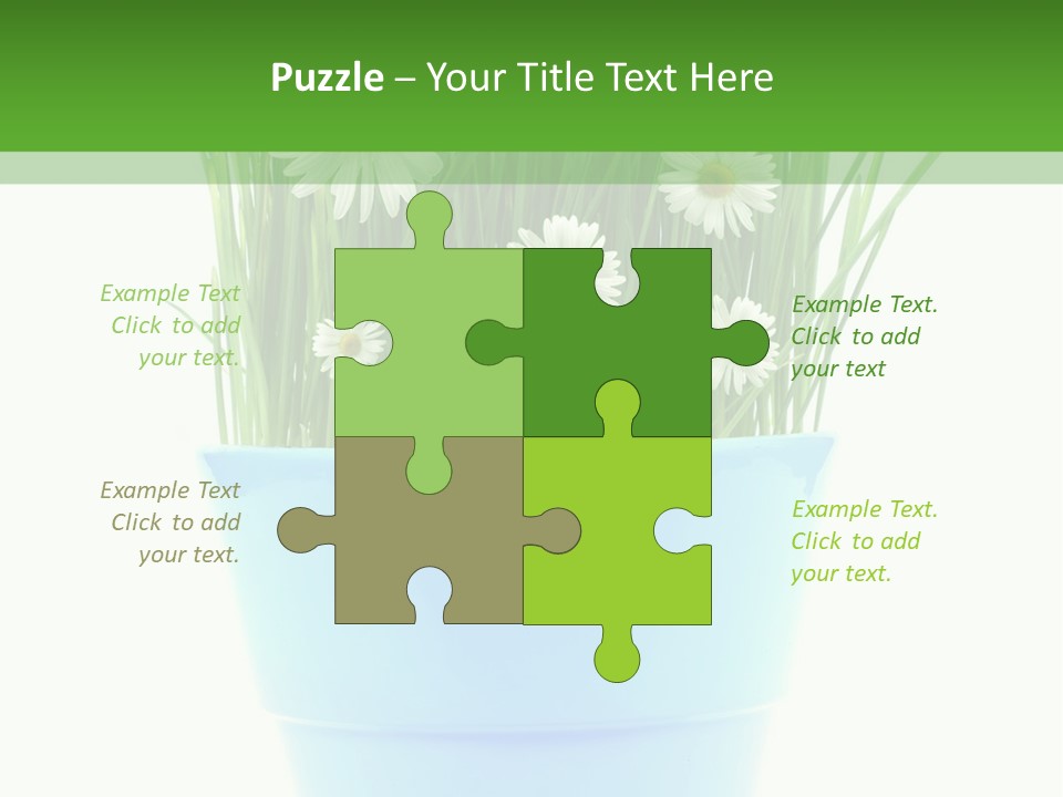 Garden Daisy Potted PowerPoint Template