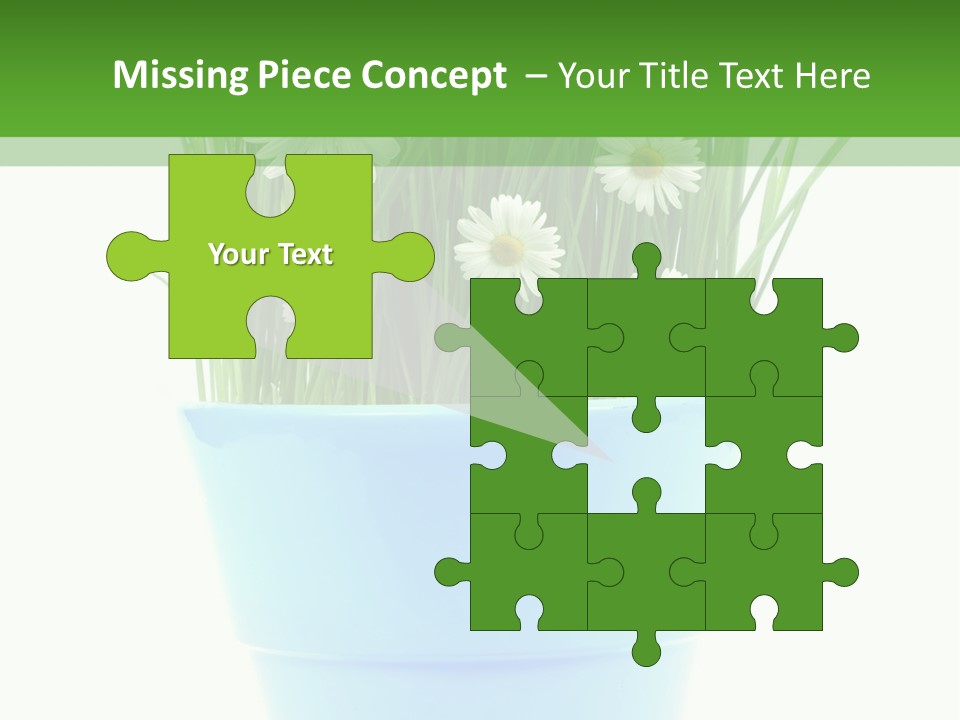 Garden Daisy Potted PowerPoint Template