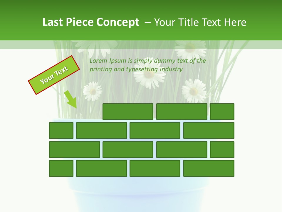 Garden Daisy Potted PowerPoint Template