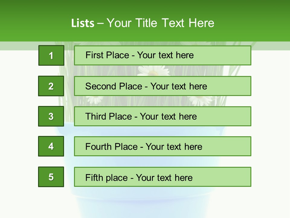 Garden Daisy Potted PowerPoint Template