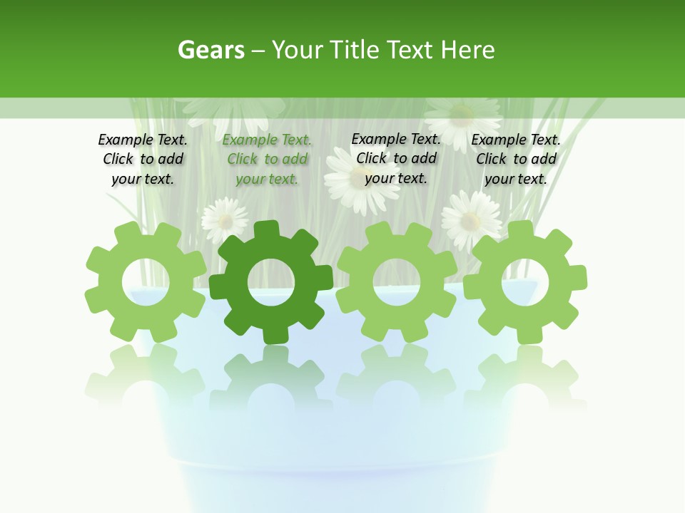 Garden Daisy Potted PowerPoint Template