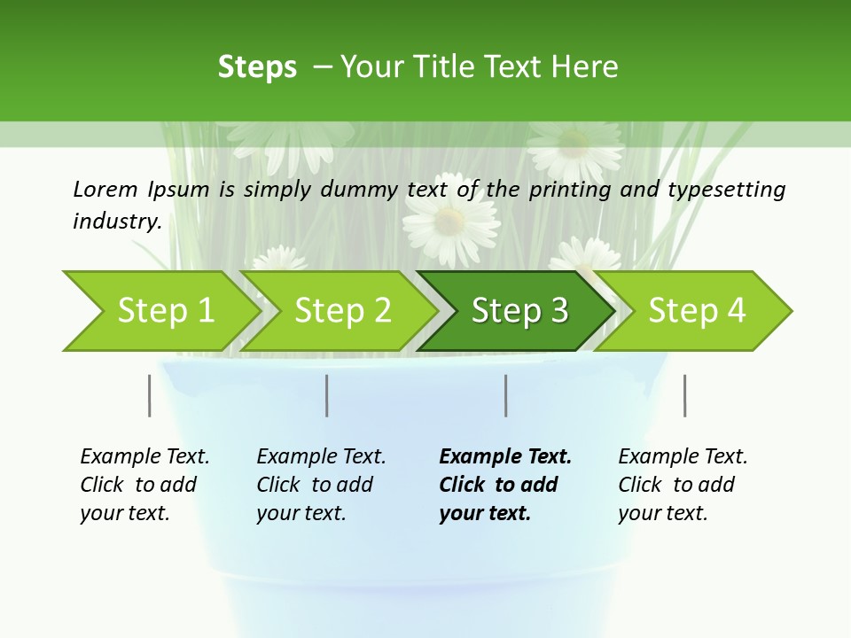 Garden Daisy Potted PowerPoint Template