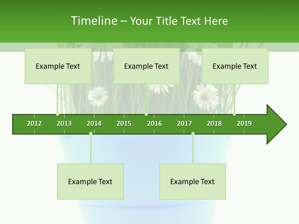 Garden Daisy Potted PowerPoint Template