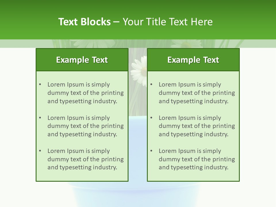 Garden Daisy Potted PowerPoint Template