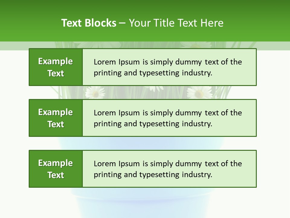 Garden Daisy Potted PowerPoint Template