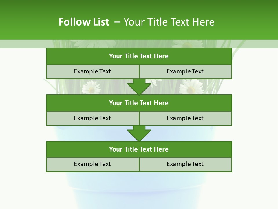 Garden Daisy Potted PowerPoint Template