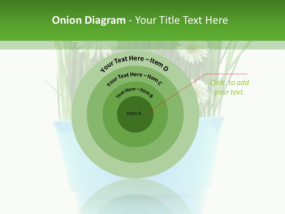 Garden Daisy Potted PowerPoint Template