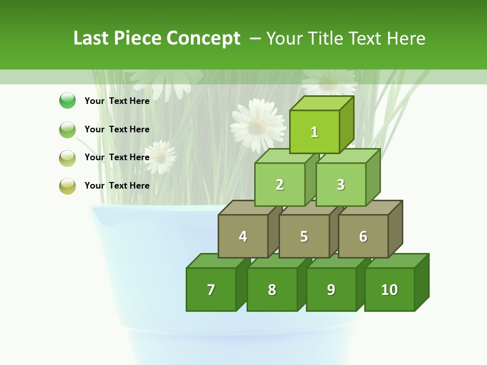 Garden Daisy Potted PowerPoint Template