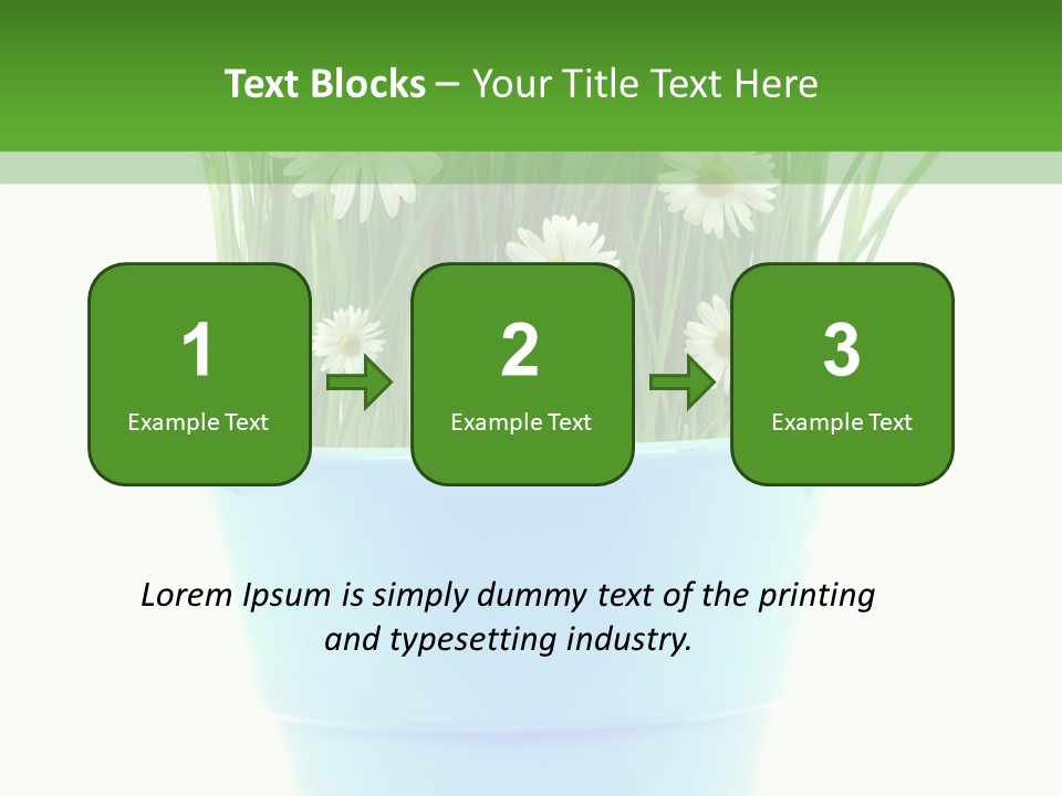 Garden Daisy Potted PowerPoint Template