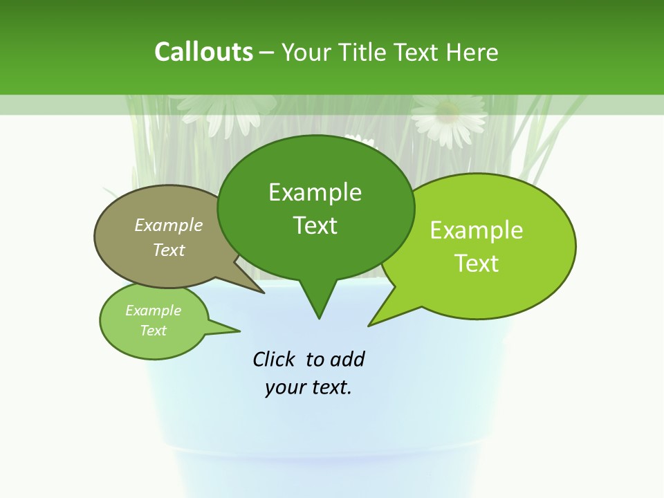 Garden Daisy Potted PowerPoint Template