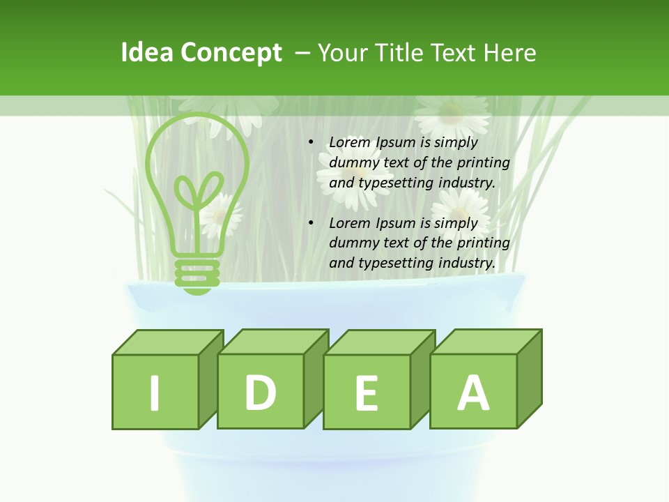 Garden Daisy Potted PowerPoint Template
