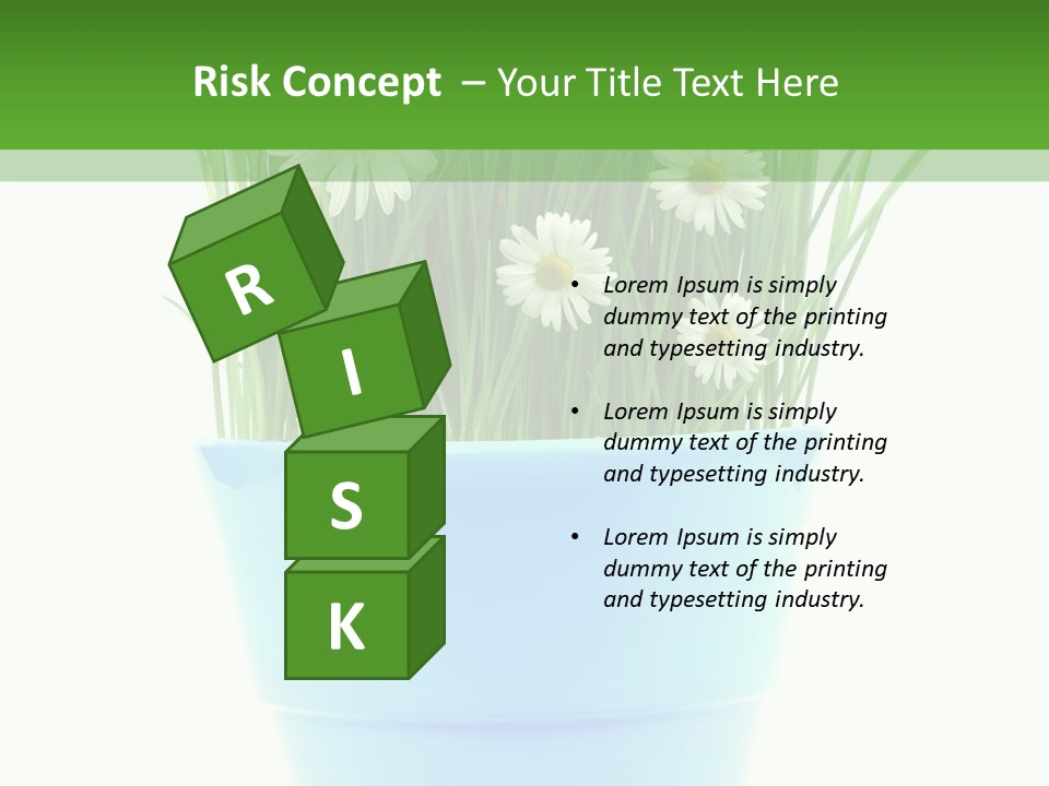 Garden Daisy Potted PowerPoint Template