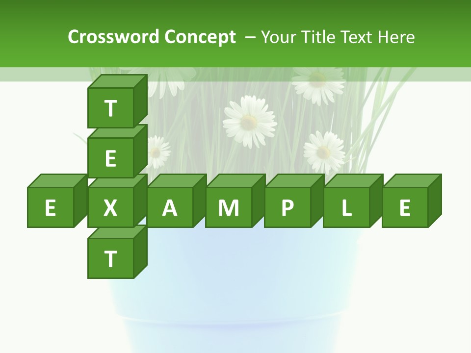 Garden Daisy Potted PowerPoint Template