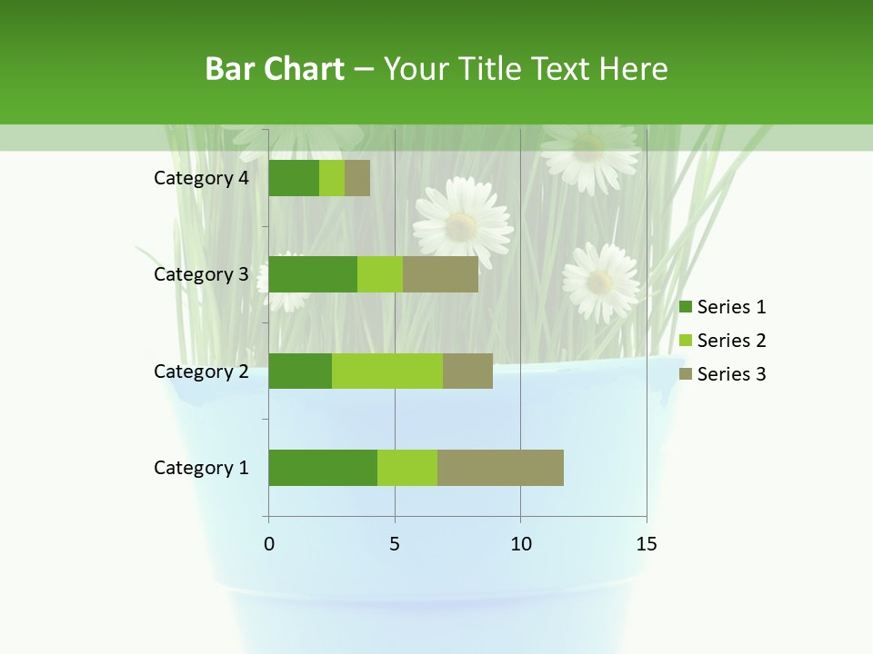 Garden Daisy Potted PowerPoint Template
