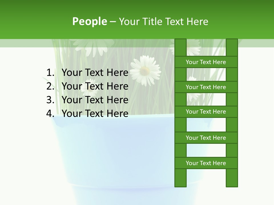 Garden Daisy Potted PowerPoint Template