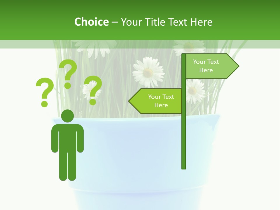 Garden Daisy Potted PowerPoint Template