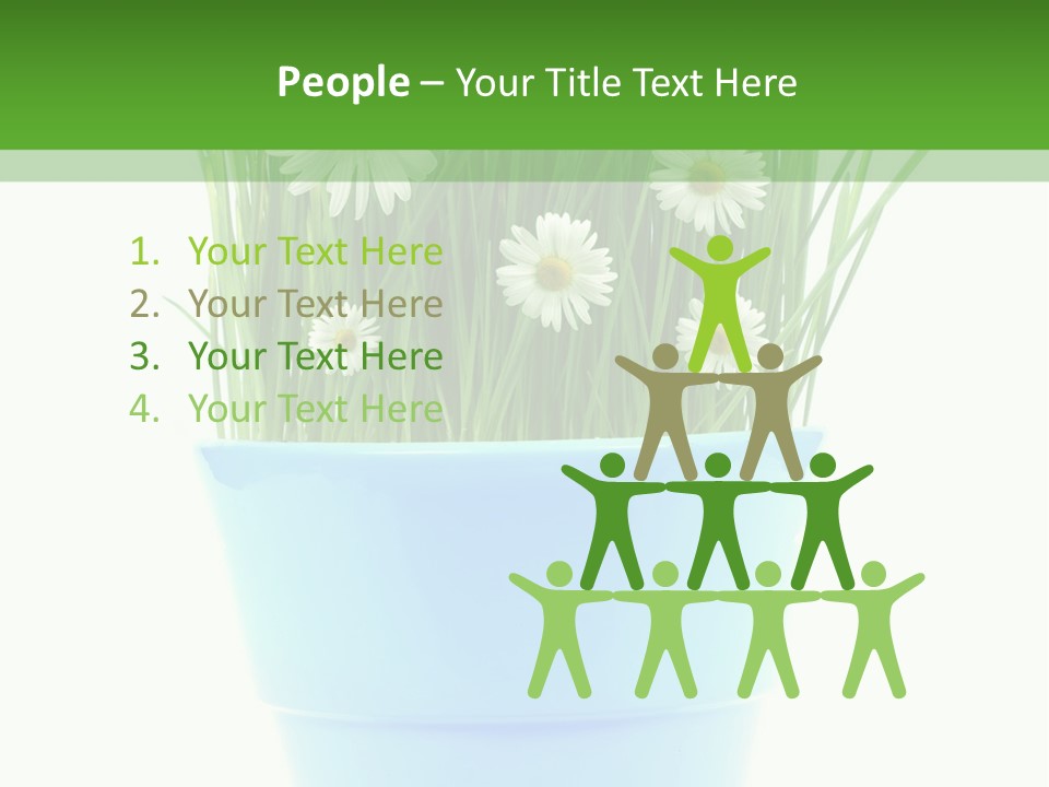 Garden Daisy Potted PowerPoint Template