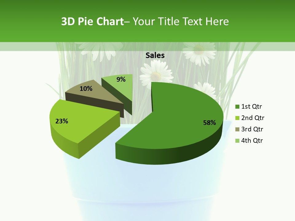 Garden Daisy Potted PowerPoint Template