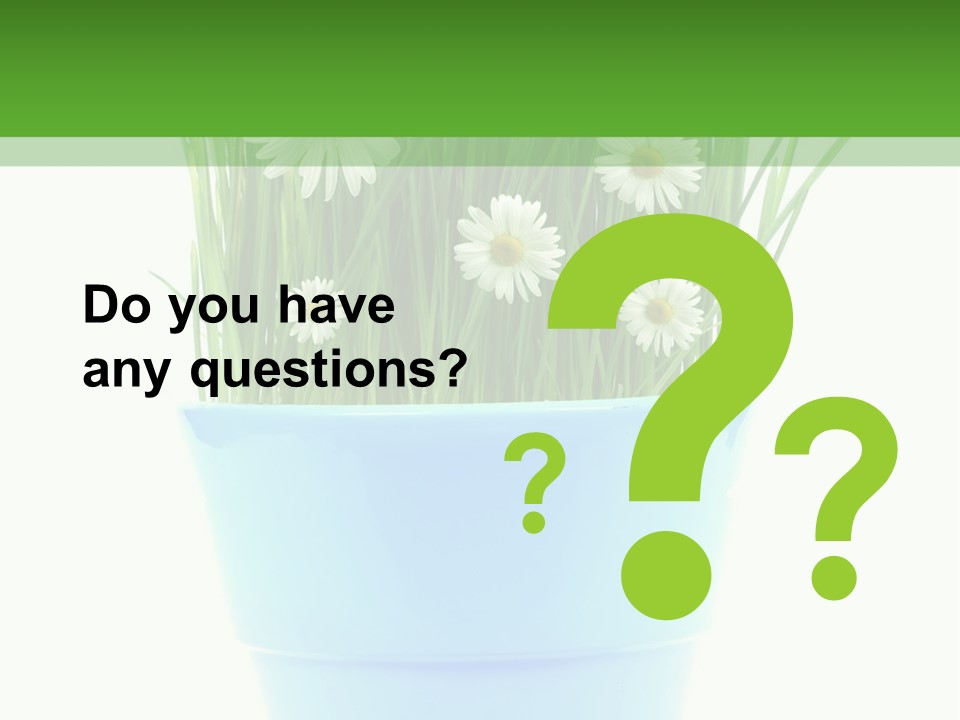 Garden Daisy Potted PowerPoint Template