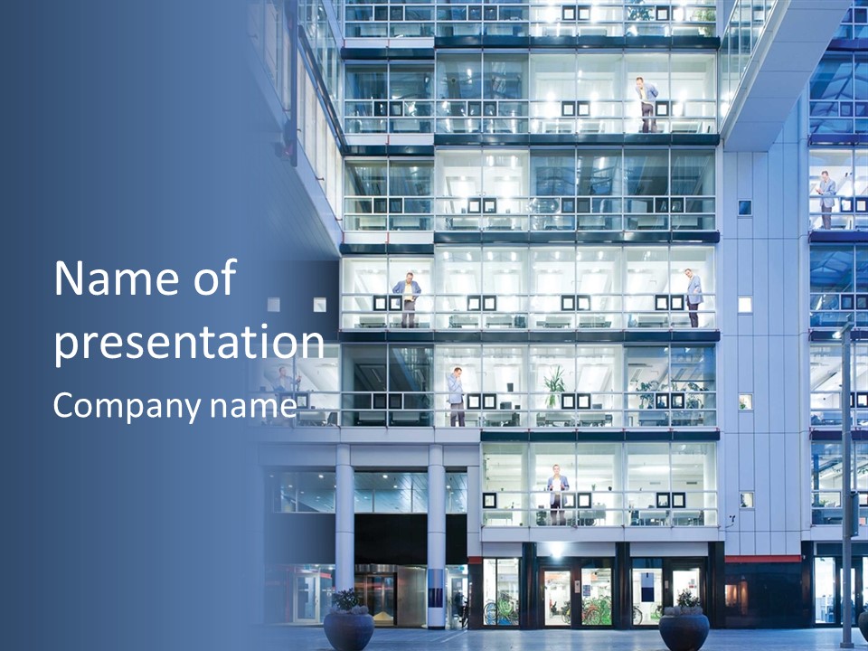 A Large Building With Many Windows And Balconies PowerPoint Template