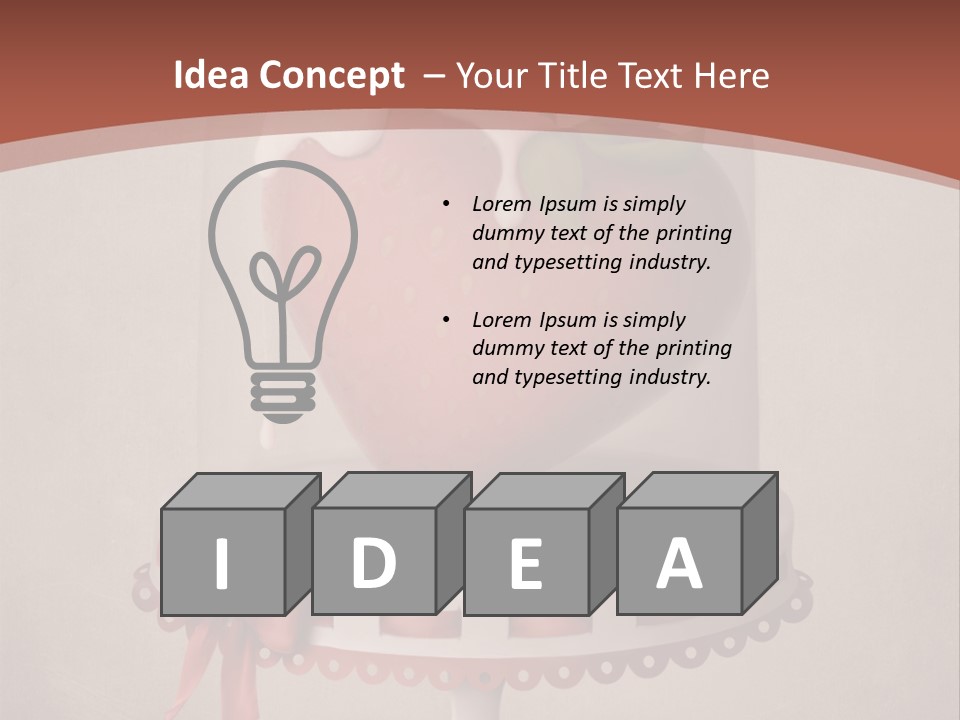 A Strawberry In A Glass Dome On A Checkered Table PowerPoint Template