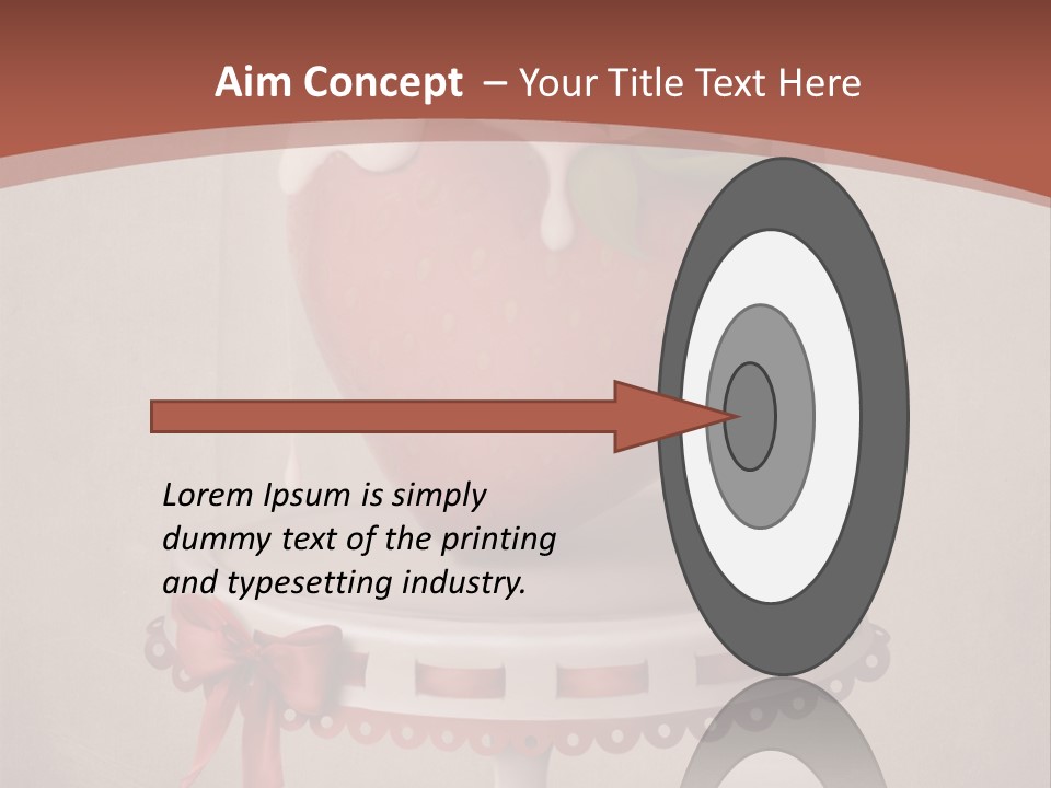 A Strawberry In A Glass Dome On A Checkered Table PowerPoint Template