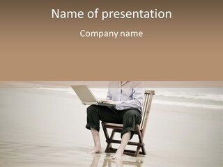 A Person Sitting On A Chair With A Laptop PowerPoint Template