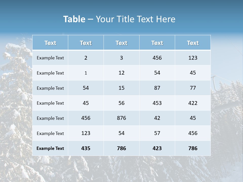 A Ski Lift With Trees In The Background PowerPoint Template