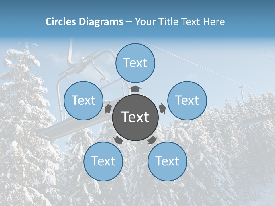 A Ski Lift With Trees In The Background PowerPoint Template
