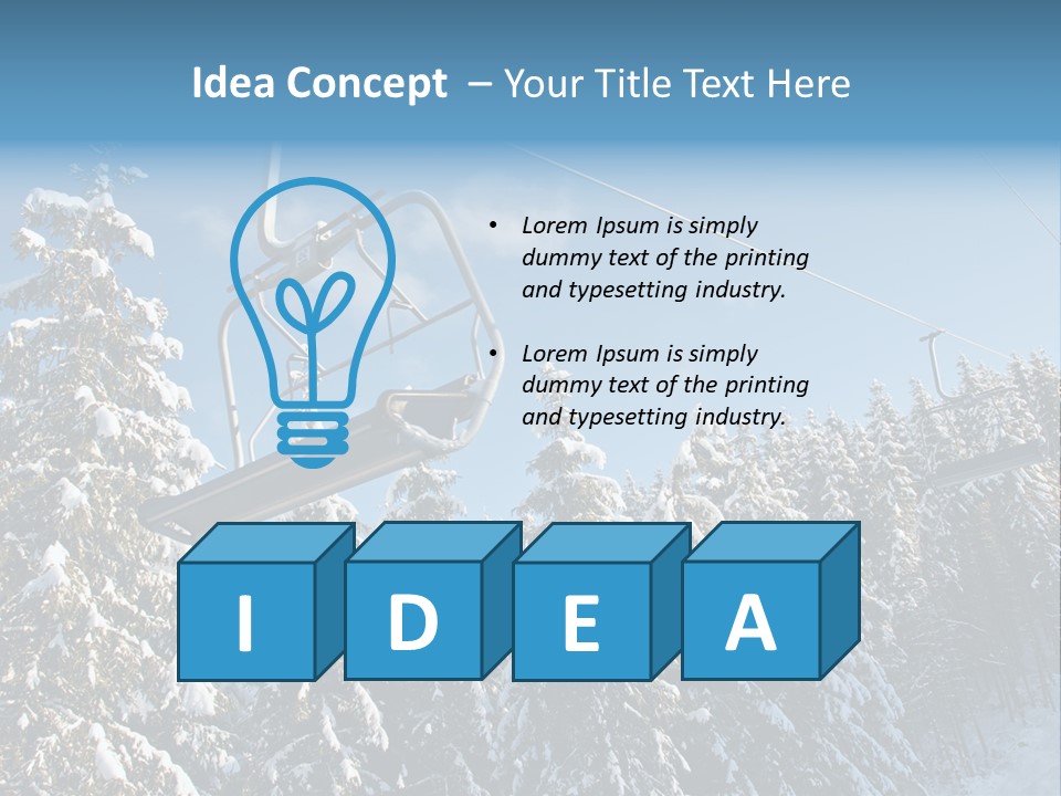 A Ski Lift With Trees In The Background PowerPoint Template