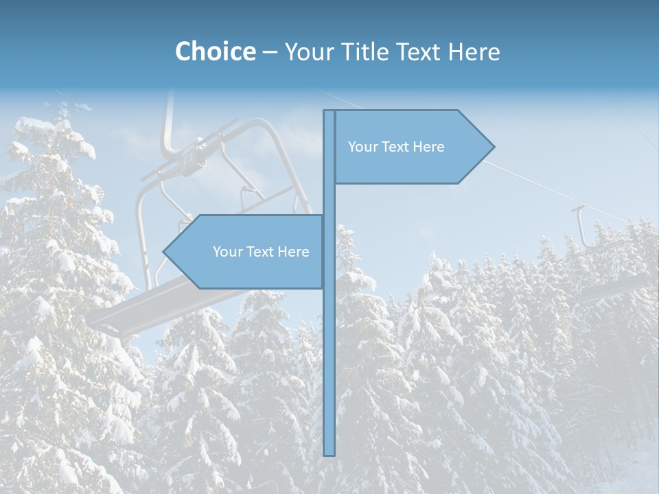 A Ski Lift With Trees In The Background PowerPoint Template
