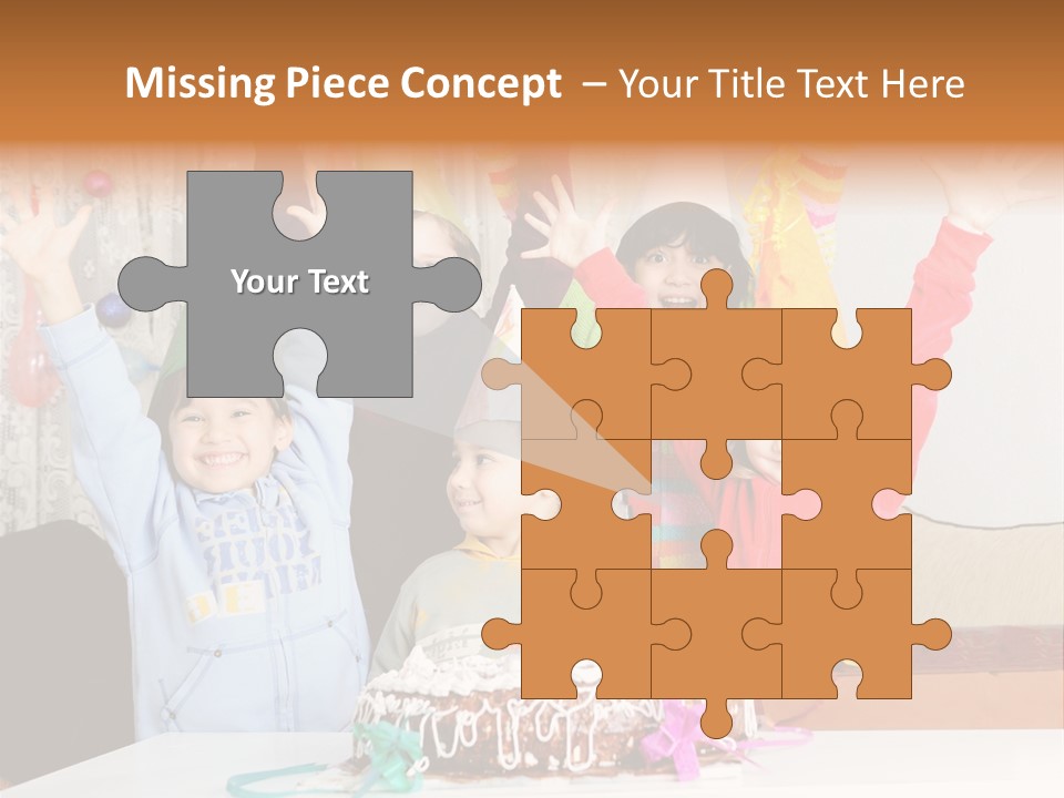 A Group Of Children Celebrating A Birthday With A Cake PowerPoint Template