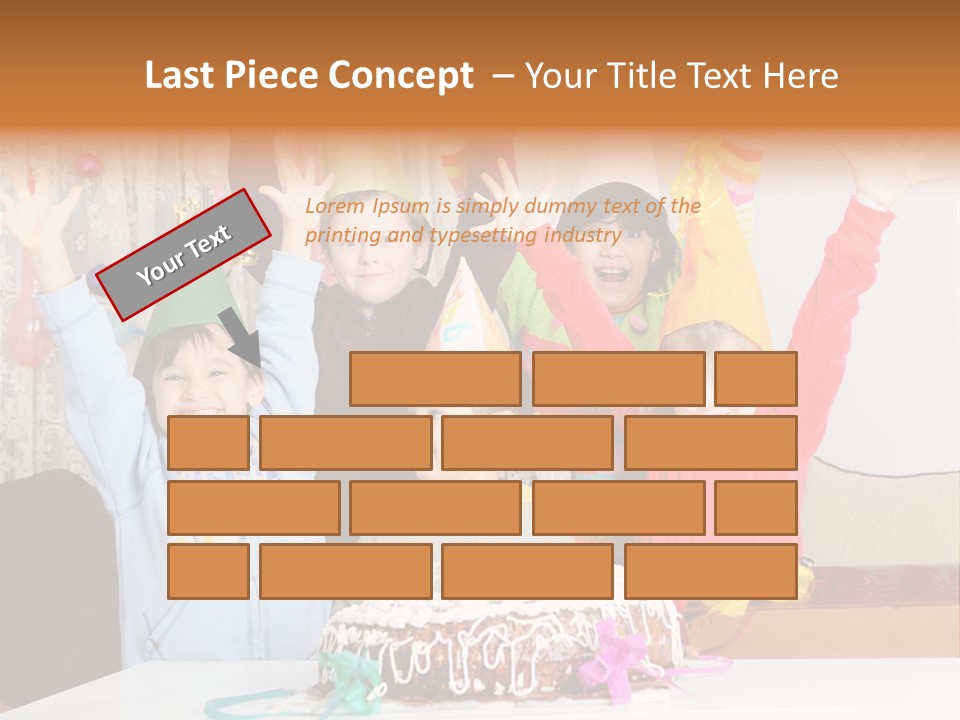 A Group Of Children Celebrating A Birthday With A Cake PowerPoint Template