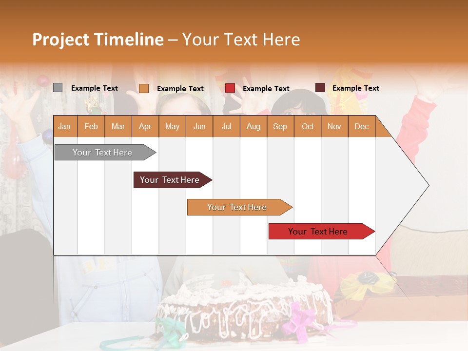 A Group Of Children Celebrating A Birthday With A Cake PowerPoint Template