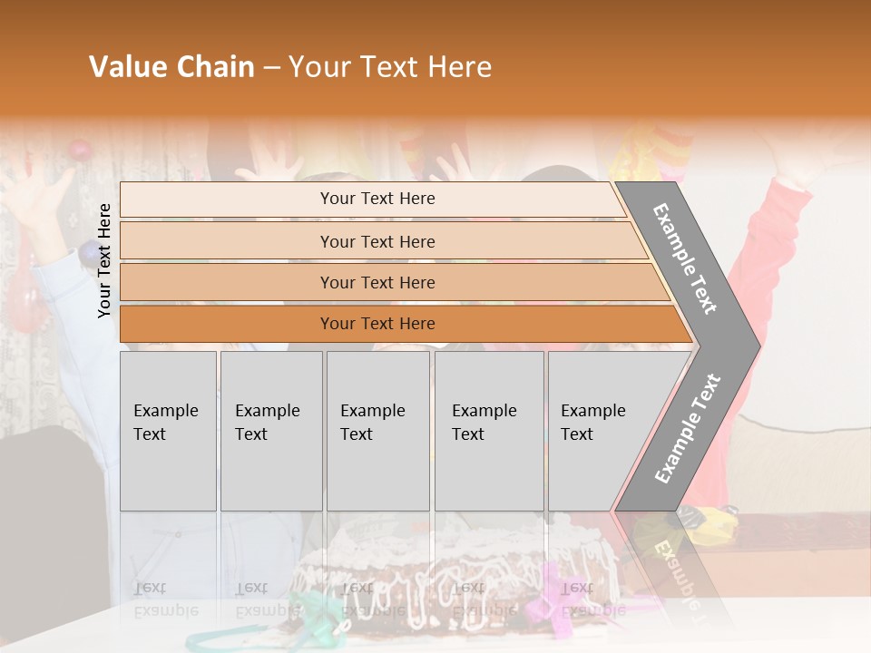 A Group Of Children Celebrating A Birthday With A Cake PowerPoint Template