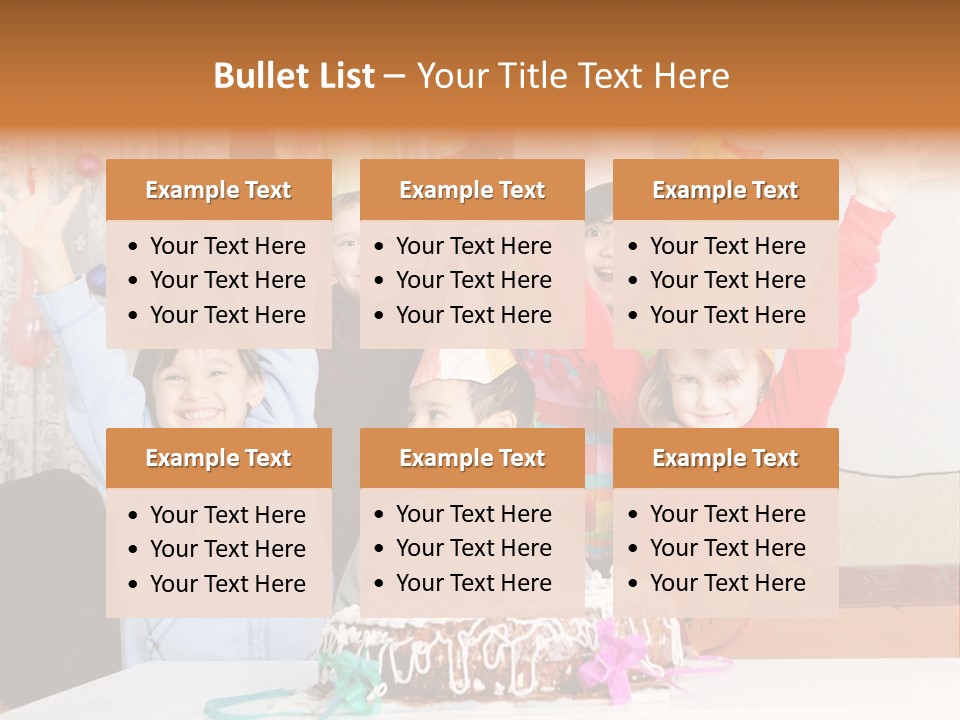 A Group Of Children Celebrating A Birthday With A Cake PowerPoint Template