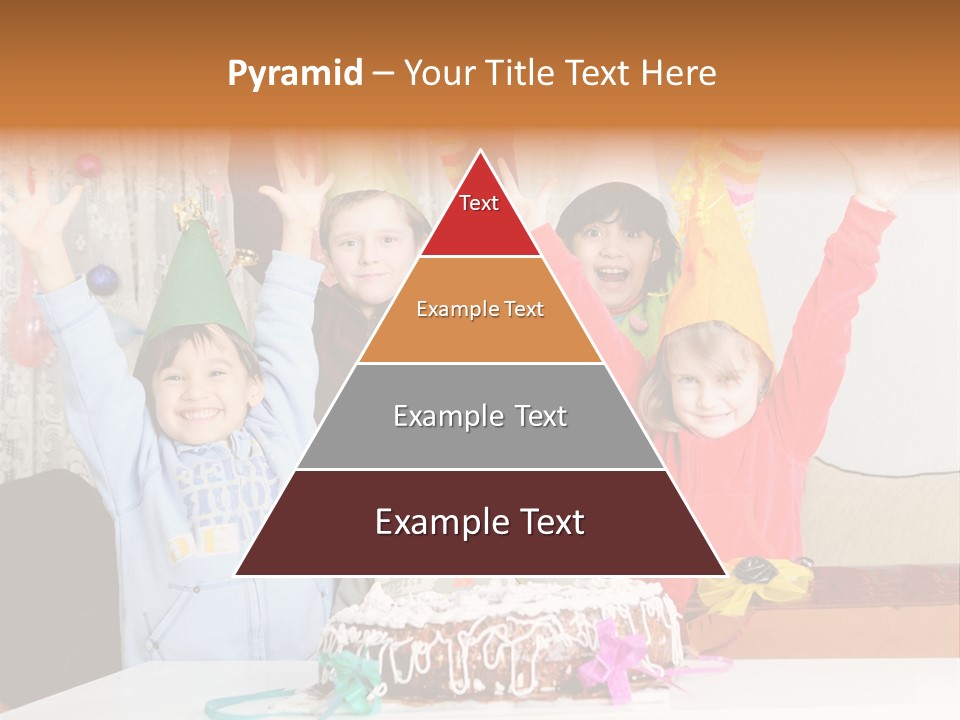 A Group Of Children Celebrating A Birthday With A Cake PowerPoint Template
