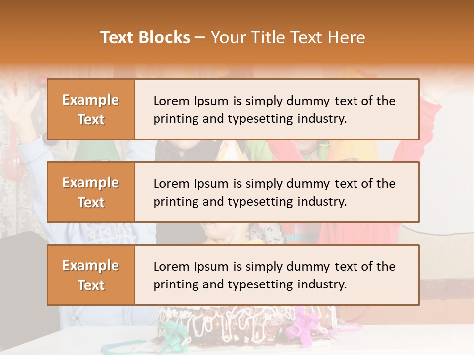 A Group Of Children Celebrating A Birthday With A Cake PowerPoint Template