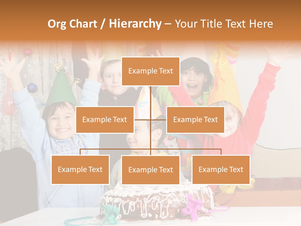 A Group Of Children Celebrating A Birthday With A Cake PowerPoint Template