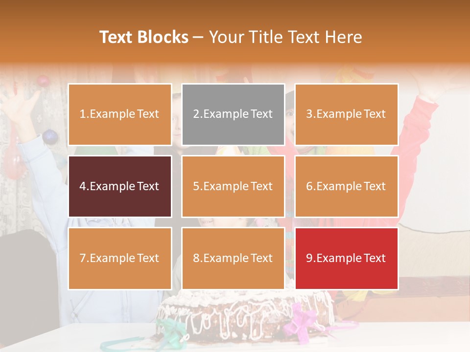 A Group Of Children Celebrating A Birthday With A Cake PowerPoint Template